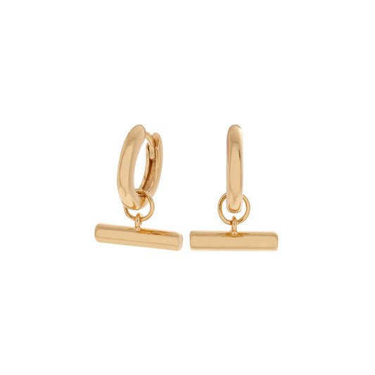 Olivia Burton Classics Gold Tbar Huggie Hoops