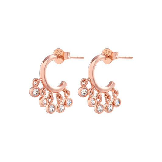 Olivia Burton Classics Rose Gold Shaker Hoop Earrings
