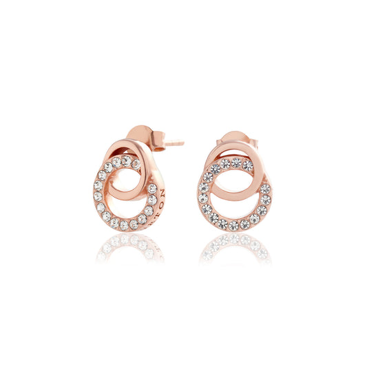 Olivia Burton Classics Rose Gold Interlink Drop Stud Earrings