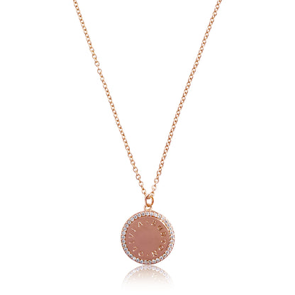 Olivia Burton Bejeweled Classics Rose Gold Disc Necklace