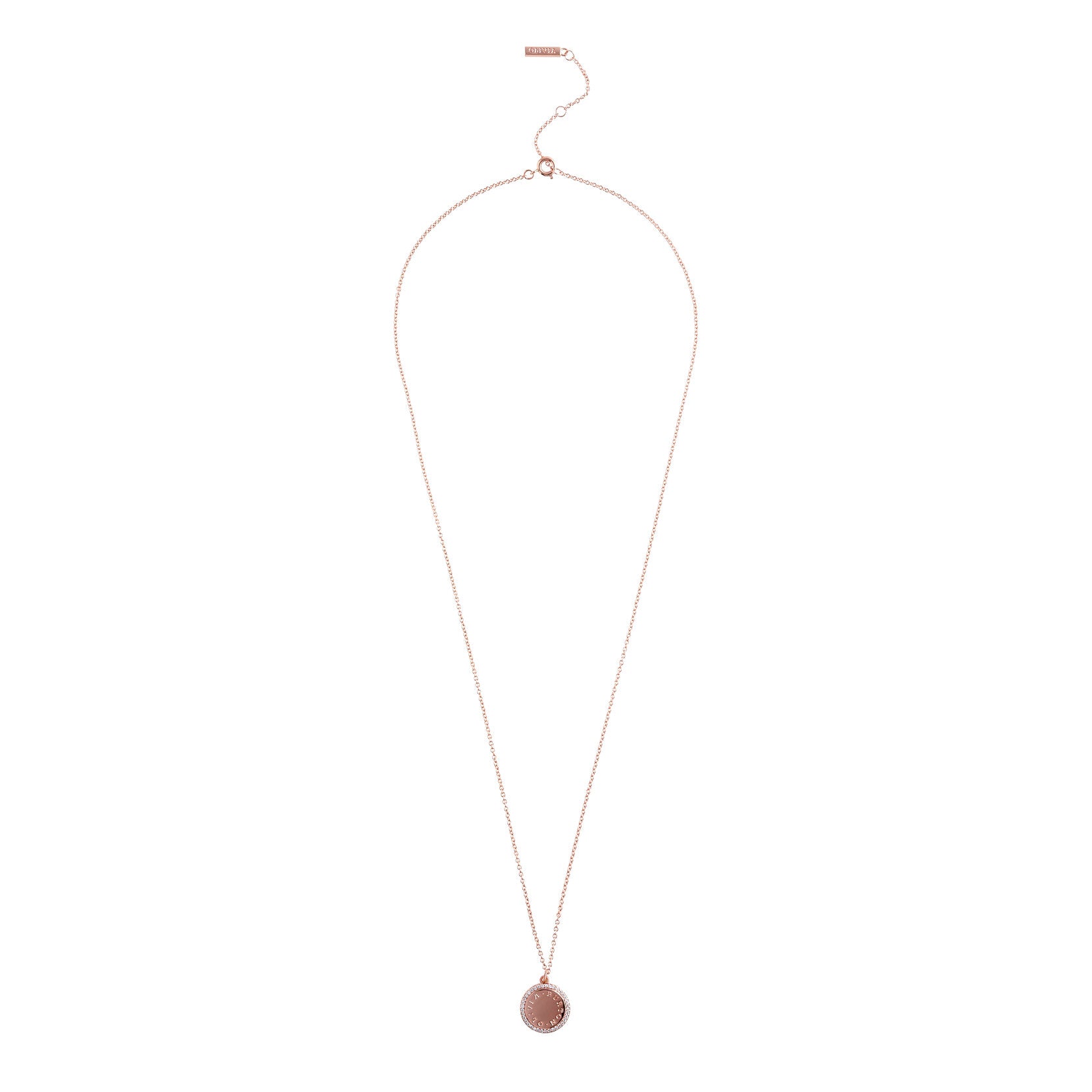 Olivia Burton Bejeweled Classics Rose Gold Disc Necklace