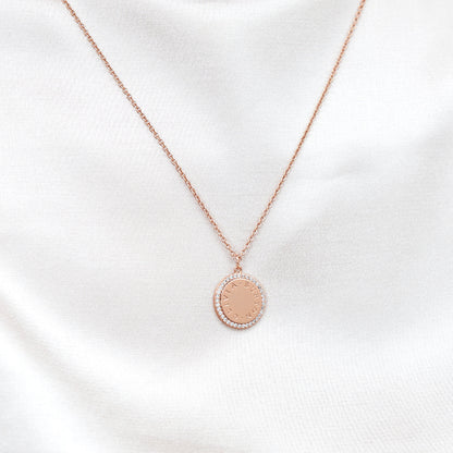 Olivia Burton Bejeweled Classics Rose Gold Disc Necklace