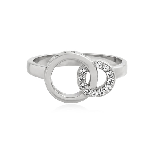 Olivia Burton Classics Silver Interlink Ring