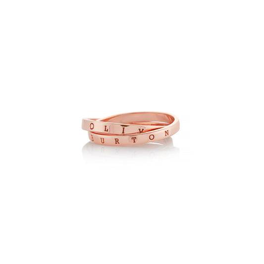 Olivia Burton The Classics Interlink Ring Rose Gold S