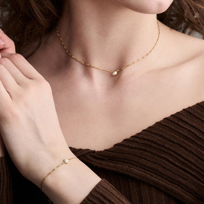 Olivia Burton Classics Gold Pearl Choker & Bracelet Gift Set
