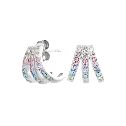 Olivia Burton Rainbow Silver Rainbow Claw Earrings