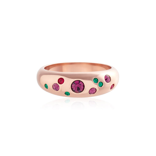 Olivia Burton Rainbow Rose Gold Jewel Tone Ring
